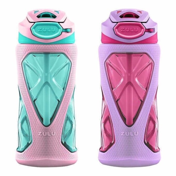 Zulu Torque Tritan Kids Water Bottle 2 Pack 16oz Leak Proof Flip Lid BPA FREE - Picture 3 of 3